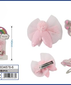 SET DE PRENSA PARA CABELLO DE LAZO COLOR ROSADO 1UND (2PCS)