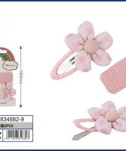 SET DE PRENSA PARA CABELLO DE FLOR COLOR ROSADO 1UND (2PCS)