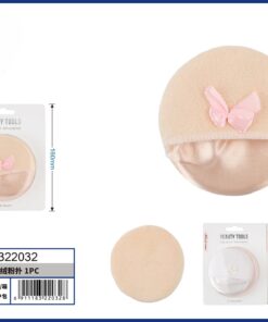 ESPONJA PARA MAQUILLAJE DISEÑO REDONDO CON LAZO 1UND