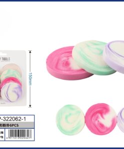 SET DE ESPONJA PARA MAQUILLAJE CIRCULAR CON COLORES 1UND (6PCS)