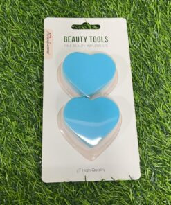 SET DE ESPONJA PARA MAQUILLAJE DISEÑO CORAZÓN DE COLOR AZUL 1UND (2PCS)