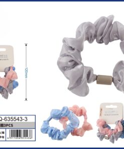 SET DE COLA PARA CABELLO COLOR LISO CON DIAMANTE 1UND (3PCS)