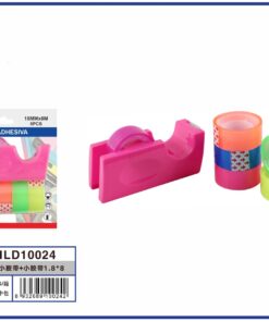 SET DE DISPENSADOR CON 5 CINTAS TRANSPARENTE CON COLOR LISO 1UND (6PCS)