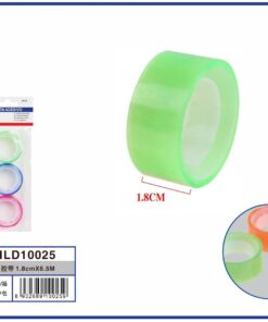 SET DE CINTA ADHESIVA DE TRANSPARENTE CON COLOR LISO 1UND (3PCS)