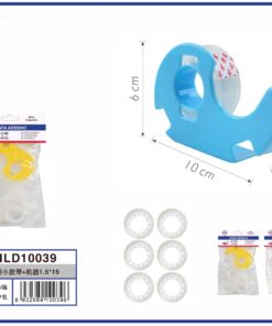 SET DE DISPENSADOR CON CINTA ADHESIVA TRANSPARENTE 1UND (5PCS)