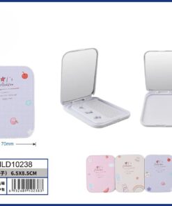 SET DE ESPEJO CON PEINE PARA BOLSO DE RECTANGULAR DISEÑO DE OSO 6.5*8.5CM 1UND (2PCS)