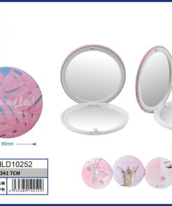 ESPEJO DOBLE PARA BOLSO DE REDONDO CON DISEÑOS 7CM 1UND