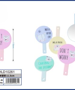 ESPEJO REDONDO DE AGARRAR EN MANO CON DISEÑO ANIMAL 11.5CM 1UND