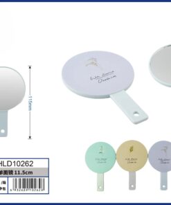 ESPEJO REDONDO DE AGARRAR EN MANO CON DISEÑO HOJA/FLOR 11.5CM 1UND