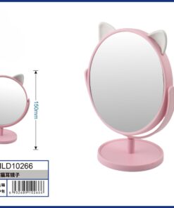 ESPEJO PARA MESA CON DISEÑO OREJA DE GATO 15CM 1UND