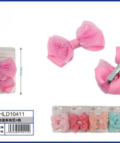 SET DE PRENSA PARA CABELLO DE DOBLE LAZO CON ESCARCHA 1UND (2PCS)