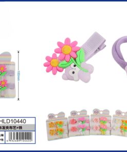 SET DE PRENSA CON CORITAS PARA CABELLO DE OSITO CON FLOR 1UND (4PCS)