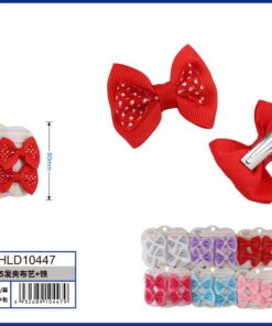 SET DE PRENSA PARA CABELLO DE DOBLE LAZO CON PUNTOS BLANCOS 1UND (4PCS)