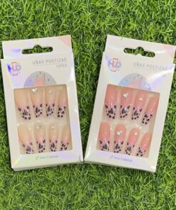 SET DE UÑAS POSTIZAS DE DIAMANTE CORAZÓN 1UND
