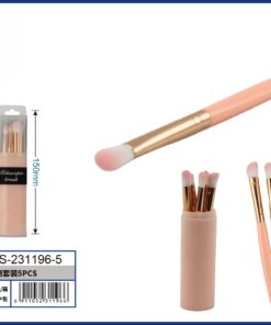 SET DE BROCHAS PARA MAQUILLAJE CON TARRO COLOR PIEL 1UND (5PCS)