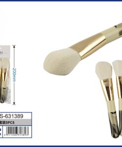 SET DE BROCHAS PARA MAQUILLAJE COLOR AMARILLO CLARO CON DISEÑO 1UND (5PCS)