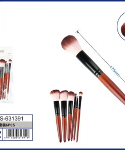 SET DE BROCHAS PARA MAQUILLAJE COLOR CAFÉ 1UND (6PCS)