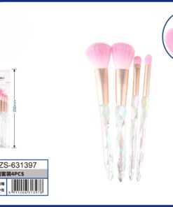 SET DE BROCHAS PARA MAQUILLAJE DE TRANSPARENTES DE DIAMANTE 1UND (4PCS)