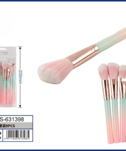 SET DE BROCHAS PARA MAQUILLAJE COLOR ROSADO DEGRADADO 1UND (9PCS)
