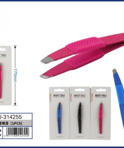 PINZA PARA PESTAÑA DE COLOR LISO Y CON SILICONA 1UND