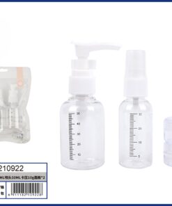 SET DE BOTELLA PARA VIAJAR 50ML+35ML+10G*2PCS 1UND (4PCS)