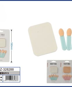 SET DE ESPONJA PARA MAQUILLAJE CON BROCHA PARA SOMBRA 1UND (6PCS)