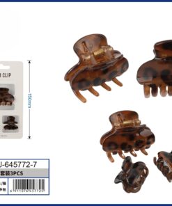 SET DE PRENSA PARA CABELLO COLOR CAFÉ 1UND (3PCS)