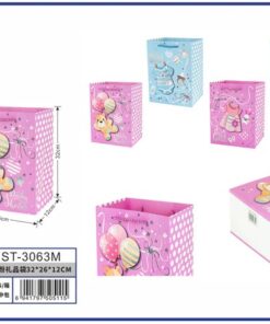 BOLSA DE REGALO DE OSO CON GLOBOS 32*26*12CM 1UND