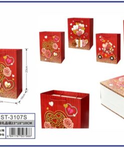 BOLSA DE REGALO DE CORAZÓN 23*18*10CM 1UND