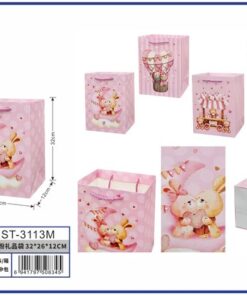 BOLSA DE REGALO DE CONEJOS 32*26*12CM 1UND