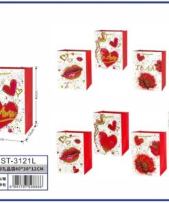 BOLSA DE REGALO DE LETRA TE AMO CON DISEÑO 40*30*12CM 1UND