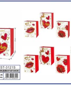 BOLSA DE REGALO DE LETRA TE AMO CON DISEÑO 23*18*10CM 1UND