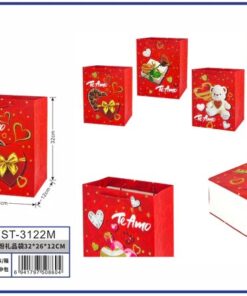 BOLSA DE REGALO DE LETRA TE AMO CON DISEÑO 32*26*12CM 1UND