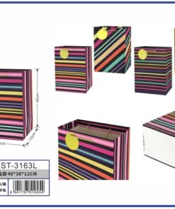 BOLSA DE REGALO DE LÍNEAS EN COLORES 40*30*12CM 1UND