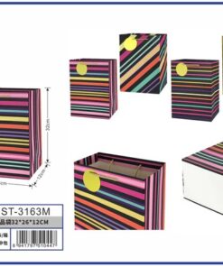 BOLSA DE REGALO DE LÍNEAS EN COLORES 40*30*12CM 1UND