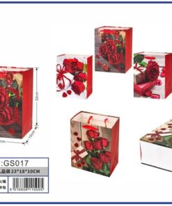 BOLSA DE REGALO DE ROSAS 23*18*10CM 1UND
