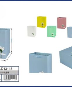 BOLSA REGALO DE COLOR LISO DE FLOR DIY 23*18*10 1UND