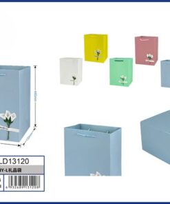 BOLSA REGALO DE COLOR LISO DE FLOR DIY 32*26*12CM 1UND