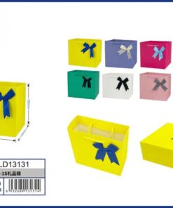 BOLSA DE REGALO DE COLOR LISO CON LAZO 23*18*10CM 1UND