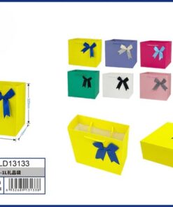 BOLSA DE REGALO DE COLOR LISO CON LAZO 45*32*12CM 1UND