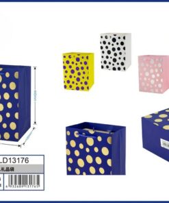 BOLSA DE REGALO DE COLOR LISO CON DISEÑO PUNTOS 44*31*12CM 1UND
