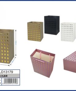 BOLSA DE REGALO DE COLOR LISO CON DISEÑO DIAMANTES 44*31*12CM 1UND