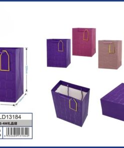 BOLSA DE REGALO DE COLOR LISO CON DISEÑOS 32*26*12CM 1UND