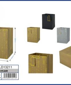 BOLSA DE REGALO DE COLOR LISO CON ETIQUETA 23*18*10CM 1UND