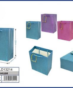 BOLSA DE REGALO DE COLOR LISO CON ETIQUETA 32*26*12CM 1UND