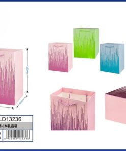 BOLSA DE REGALO DE COLOR LISO CON DISEÑOS 32*26*12CM 1UND