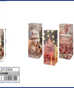 BOLSA DE REGALO PARA VINO DE NAVIDEÑA 36*12.5*8.5CM 1UND / HLD13304