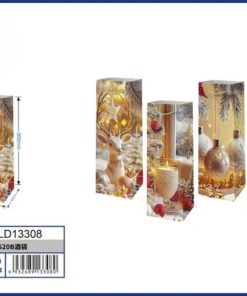 BOLSA DE REGALO PARA VINO DE NAVIDEÑA 36*12.5*8.5CM 1UND / HLD13308