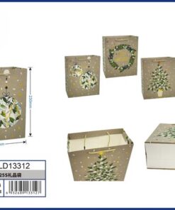 BOLSA DE REGALO NAVIDEÑA 23*18*10CM 1UND / HLD13312