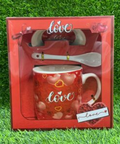 SET DE JARRA CERÁMICA EN CAJA DE CORAZÓN 1UND (3PCS) / HK-2061/HK2061